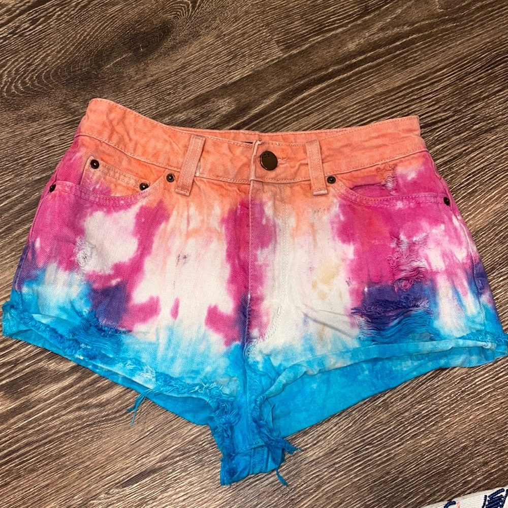 BDG high rise cheeky tie dye shorts 27